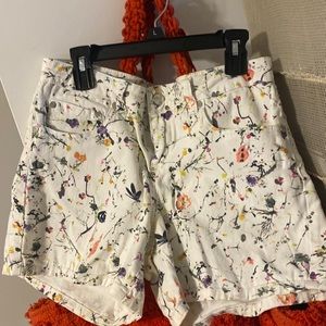White floral shorts